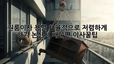 원룸이사 용달 효율적으로 저렴하게 하기! 논산시 채운면 이사꿀팁🍯
